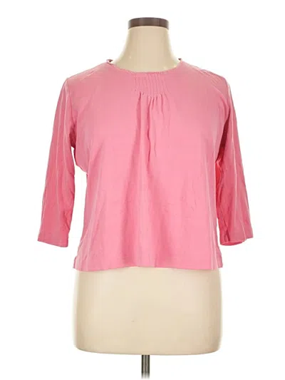 Pre-owned L.l.bean 3/4 Sleeve T-shirt In Pink