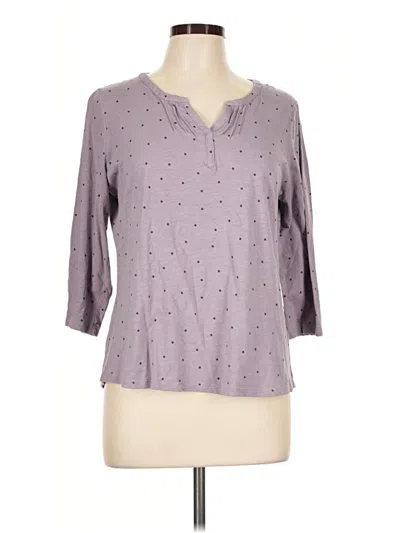 Pre-owned L.l.bean 3/4 Sleeve T-shirt In Purple