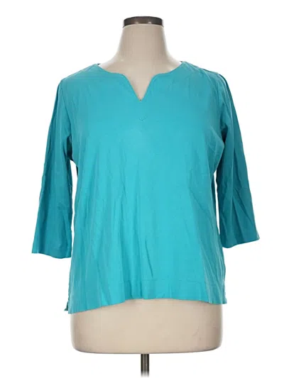 Pre-owned L.l.bean 3/4 Sleeve T-shirt In Teal