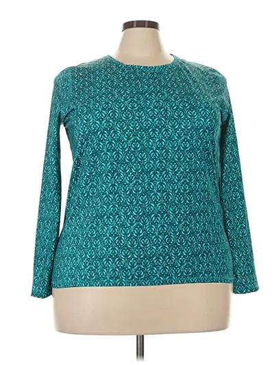 Pre-owned L.l.bean 3/4 Sleeve T-shirt In Teal