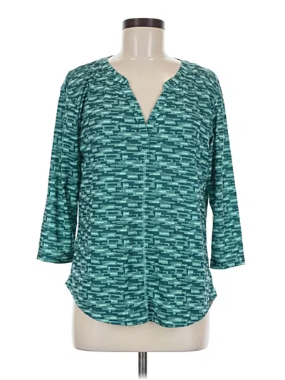 Pre-owned L.l.bean 3/4 Sleeve T-shirt In Teal