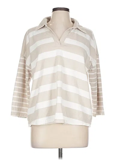 Pre-owned L.l.bean 3/4 Sleeve T-shirt In White