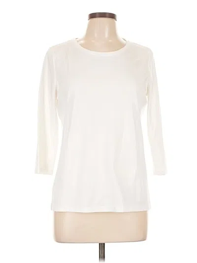 Pre-owned L.l.bean 3/4 Sleeve T-shirt In White