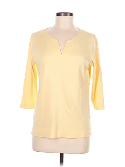 Pre-owned L.l.bean 3/4 Sleeve T-shirt In Yellow