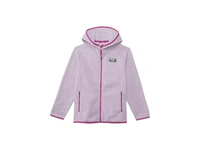 L.l.bean Bean's Sweater Fleece Hooded (big Kid) Kid's Clothing Lavender Ice : Lg (14-16 Big Kid), Tricot/poly In Pink