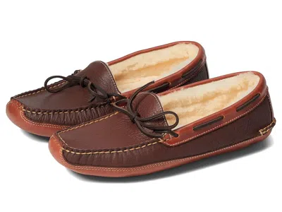 L.l.bean Bison Double Sole Slipper Shearling Lined In Brown