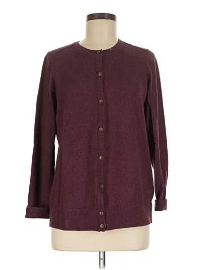 Pre-owned L.l.bean Cardigan Sweater In Burgundy