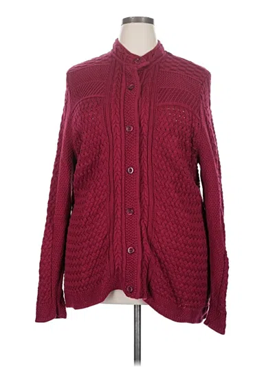 Pre-owned L.l.bean Cardigan Sweater In Burgundy