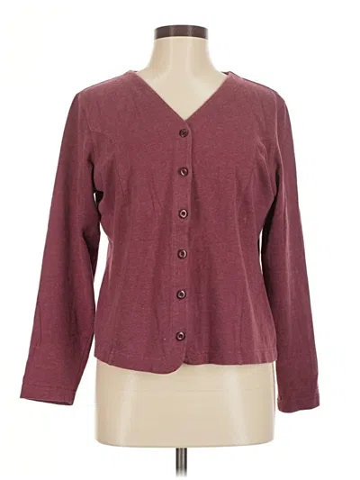 Pre-owned L.l.bean Cardigan Sweater In Burgundy