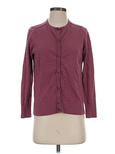 Pre-owned L.l.bean Cardigan Sweater In Burgundy