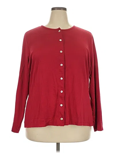 Pre-owned L.l.bean Cardigan Sweater In Burgundy