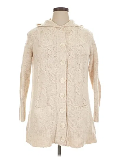 Pre-owned L.l.bean Cardigan Sweater In Ivory