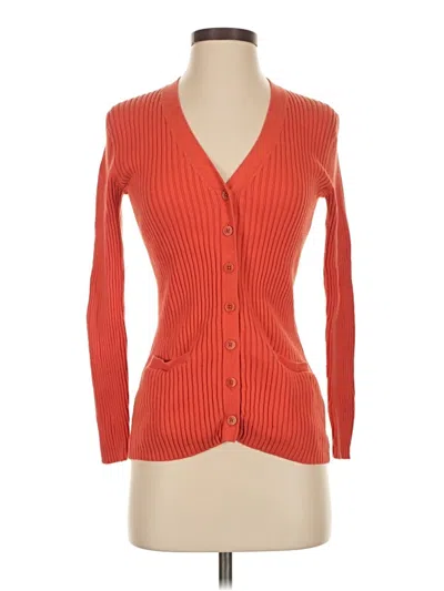 Pre-owned L.l.bean Cardigan Sweater In Orange