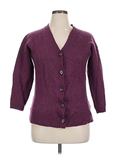 Pre-owned L.l.bean Cardigan Sweater In Purple