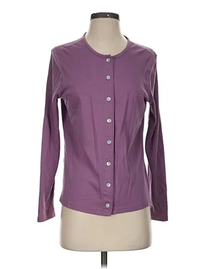 Pre-owned L.l.bean Cardigan Sweater In Purple