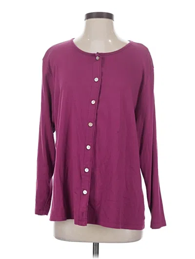 Pre-owned L.l.bean Cardigan Sweater In Purple
