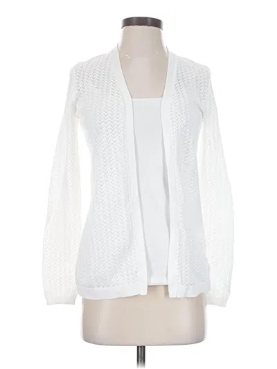 Pre-owned L.l.bean Cardigan Sweater In White