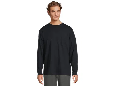 L.l.bean Carefree Unshrinkable T-shirts With Pocket Traditional Fit Long-sleeve In Blue