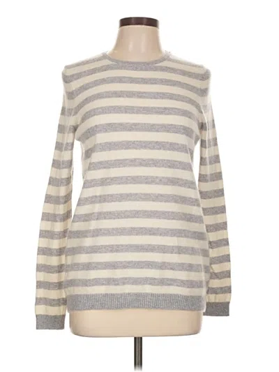 Pre-owned L.l.bean Cashmere Pullover Sweater In Silver