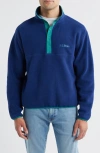 L.l.bean Classic Fleece Half Snap Pullover In Black