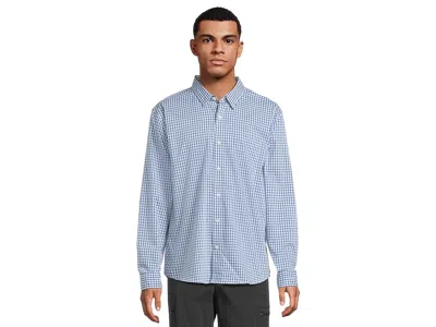 L.l.bean Comfort Stretch Performance Shirt Long Sleeve Slightly Fitted Plaid In Blue