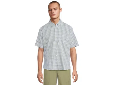 L.l.bean Comfort Stretch Performance Shirt, Short Sleeve, Slightly Fitted, Plaid In Gray