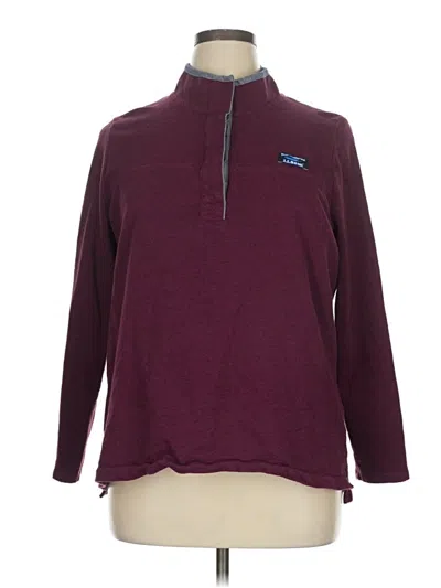 Pre-owned L.l.bean Fleece Jacket In Burgundy