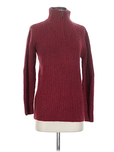 Pre-owned L.l.bean Fleece Jacket In Burgundy