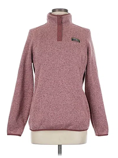 Pre-owned L.l.bean Fleece Jacket In Burgundy