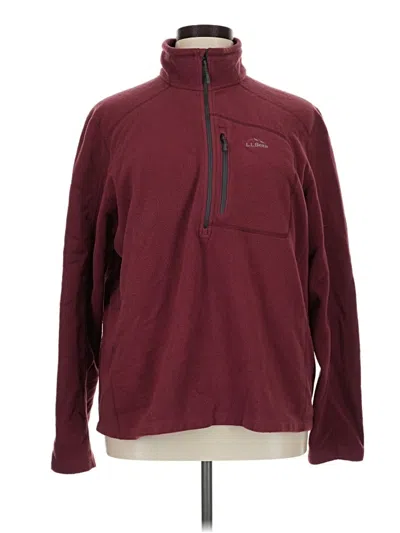 Pre-owned L.l.bean Fleece Jacket In Burgundy