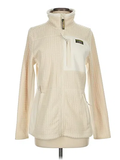 Pre-owned L.l.bean Fleece Jacket In White