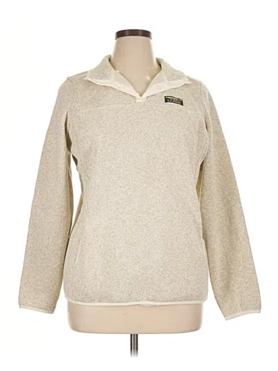 Pre-owned L.l.bean Fleece Jacket In White