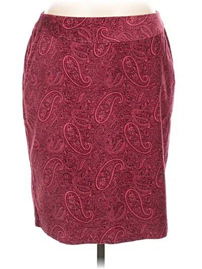 Pre-owned L.l.bean Formal Skirt In Burgundy