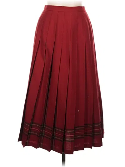 Pre-owned L.l.bean Formal Skirt In Burgundy