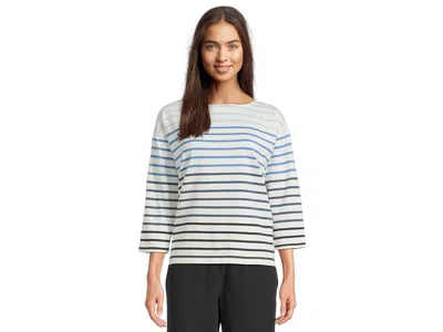 L.l.bean Heritage Mariner Boatneck 3/4 Sleeve Stripe In Blue