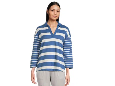 L.l.bean Heritage Mariner Split-neck Polo Blocked Stripe