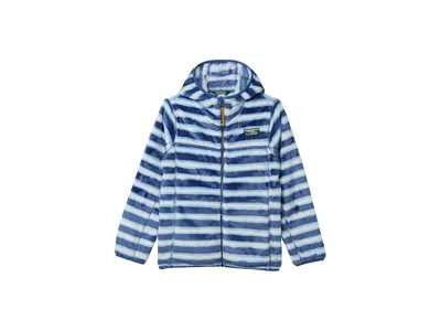 L.l.bean Hi-pile Fleece, Print (big Kid) Kid's Sweatshirt Brightwater Blue Sripe : Lg (14-16 Big Kid), Polyes