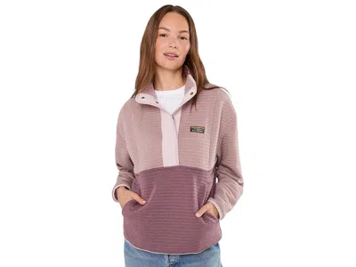 L.l.bean L. L.bean Airlight Grid Pullover Color-block Women's Sweatshirt Smoky Mauve/muted Fig Heather: Xl, P In Pink