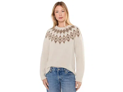 L.l.bean L. L.bean Classic Ragg Wool Crew Neck Fair Isle Sweater Women's Sweater Bone Fair Isle: Lg