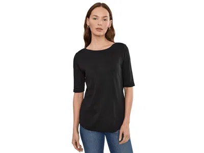 L.l.bean L. L.bean Pima Boatneck Elbow Sleeve Shirt Women's Clothing Black: Xl