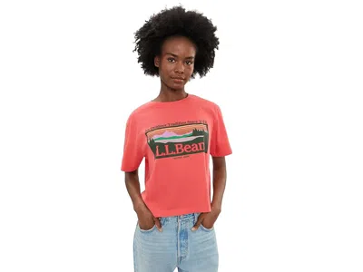 L.l.bean L. L.bean Sunday Sunwashed Crew Tee Women's Clothing Pomegranate Outdoor Tradition: Xs In Pink