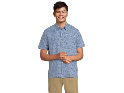L.l.bean Lakewashed Performance Button Front Shirt Short Sleeve Traditional Fit Print