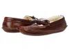 L.l.bean Leather Double-sole Slippers Shearling Lined In Multi