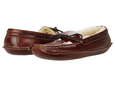 L.l.bean Leather Double-sole Slippers Shearling Lined In Multi