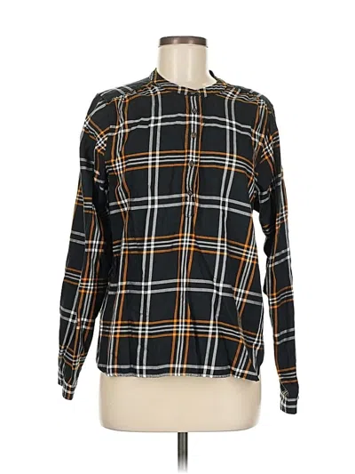 Pre-owned L.l.bean Long Sleeve Blouse In Black