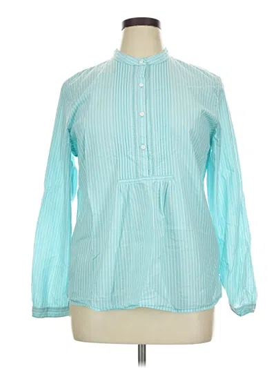 Pre-owned L.l.bean Long Sleeve Blouse In Blue