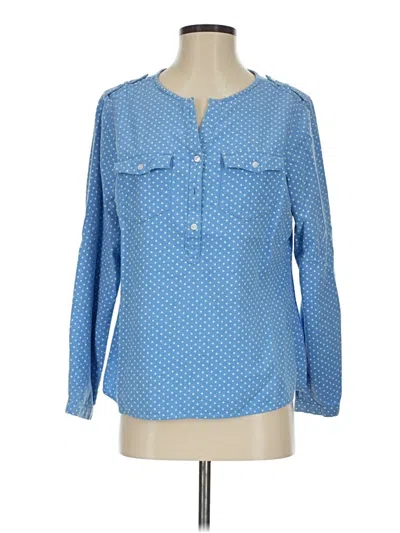 Pre-owned L.l.bean Long Sleeve Blouse In Blue