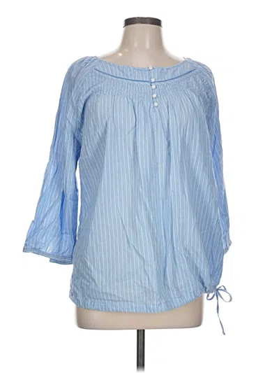 Pre-owned L.l.bean Long Sleeve Blouse In Blue