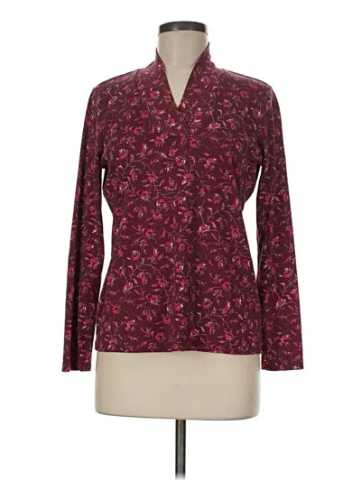 Pre-owned L.l.bean Long Sleeve Blouse In Burgundy