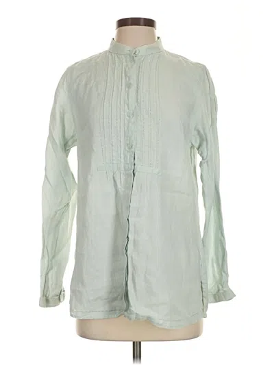 Pre-owned L.l.bean Long Sleeve Blouse In Green